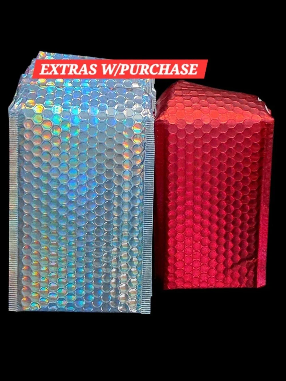 20ct. 5x7/4x8 Holographic Silver and Red Bubble Mailer Mix ✨️PRICE FIRM✨️